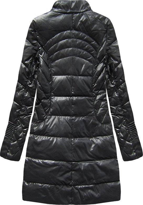 PIKOWANA KURTKA Z KAPTUREM CZARNA (1142)