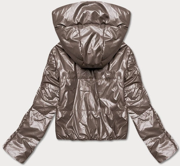 Krótka kurtka damska cappuccino (B8138-12)