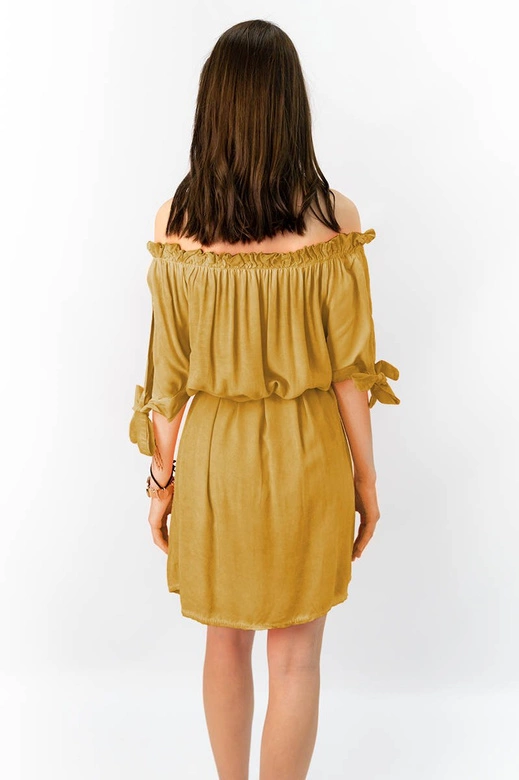 SUKIENKA HISZPANKA Z PASKIEM MUSZTARDOWA (279ART)