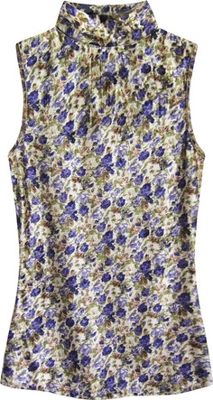 WELUROWY GOLF W KWIATKI ZŁOTO-CHABROWY (3684/9)