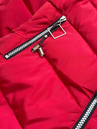 ŚCIĄGANA KURTKA ZIMOWA DAMSKA CZERWONA (B9530-4)