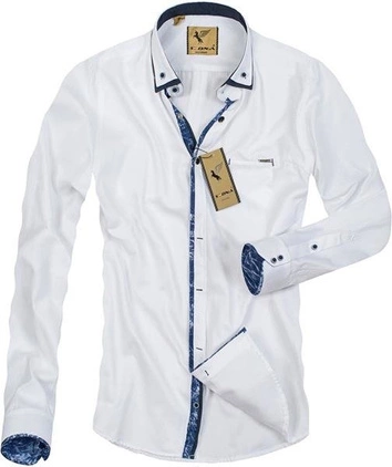 KOSZULA Z KOŁNIERZEM BUTTON DOWN BIAŁA (8812)