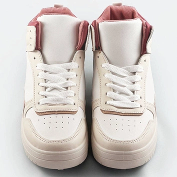 Damskie sneakersy za kostkę beżowo-różowe (wh2122)