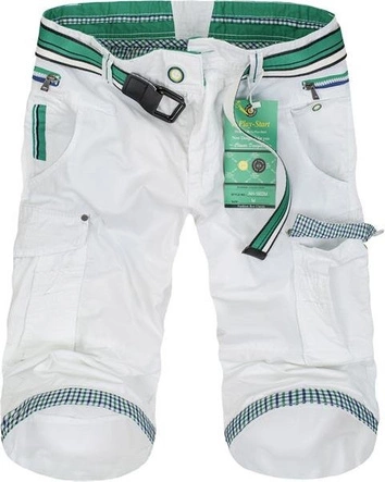 BIAŁE SPODENKI Z PASKIEM (1602M)