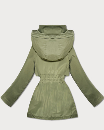 Prosta kurtka z kapturem i trokiem w talii Goodlookin khaki (KK60418-3#)