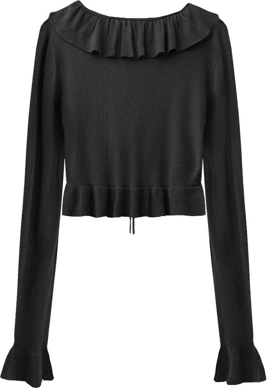 KRÓTKI WIĄZANY SWETEREK CZARNY (1578)