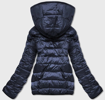 Dwustronna kurtka futro damska granatowa (b8051-3)