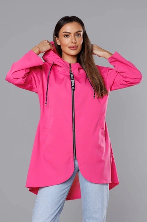 Cienka asymetryczna narzutka damska różowa (B8117-83)