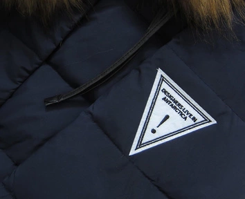 KURTKA Z PUCHEM NATURALNYM GRANATOWA (8062)