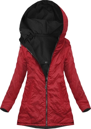 DWUSTRONNA PARKA Z KAPTUREM CZARNA (W645)