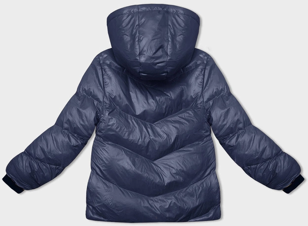 Puchowa kurtka zimowa damska granatowa (23065-1)