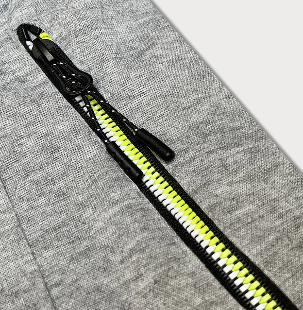 Dresy męskie z kolorowymi zamkami szare (8K220-2)