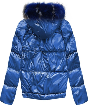 DWUSTRONNA ZIMOWA KURTKA DAMSKA NIEBIESKA (X921X)