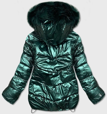 DWUSTRONNA KURTKA DAMSKA ZIMOWA ZIELONO-BEŻOWA (HS-806)