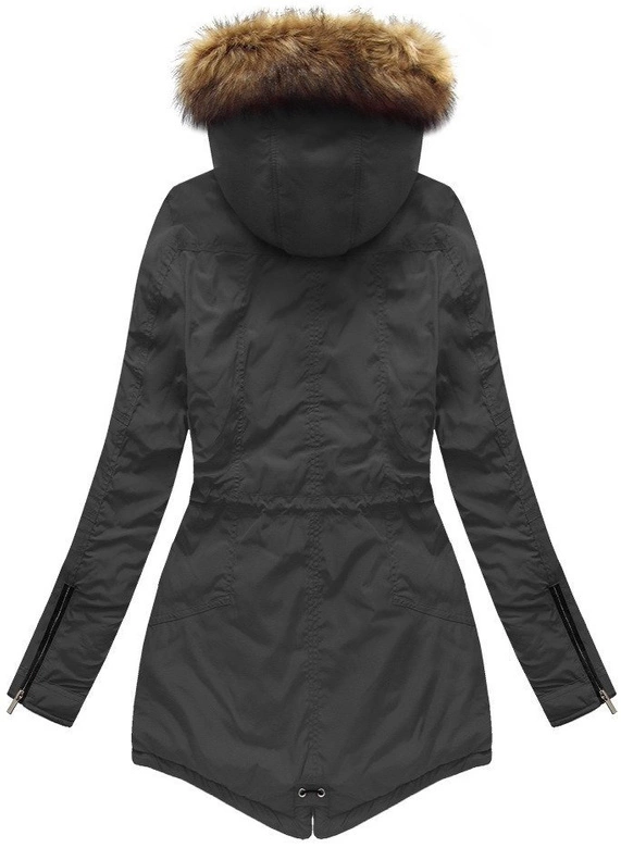 KURTKA Z KAPTUREM CZARNA (7307/2)