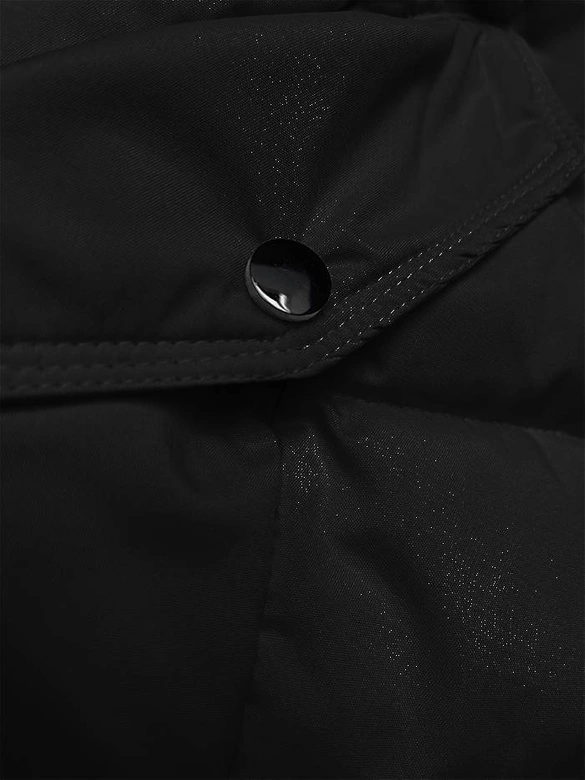 Puchowa zimowa kurtka damska czarna (2M-007)