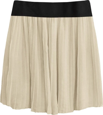 PLISOWANA SPÓDNICA MINI BEŻOWA (9228/2)