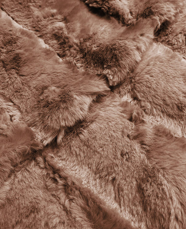 DŁUGA KAMIZELKA FUTRZANA Z KAPTUREM BRĄZOWA (BR9740-12)