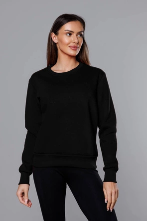 Bluza dresowa damska ze ściągaczami czarna (w01-3)