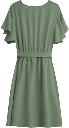 SUKIENKA Z KOPERTOWYM DEKOLTEM KHAKI (346ART)