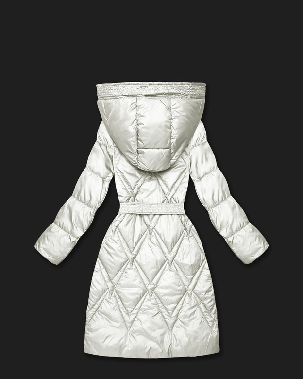 Pikowany płaszcz przejściowy z kapturem Goodlookin ecru (Y3-9215-12)