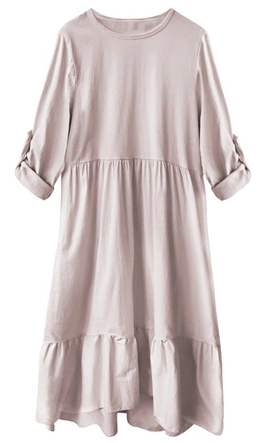 BAWEŁNIANA SUKIENKA OVERSIZE ANTYCZNY RÓŻ (278ART)