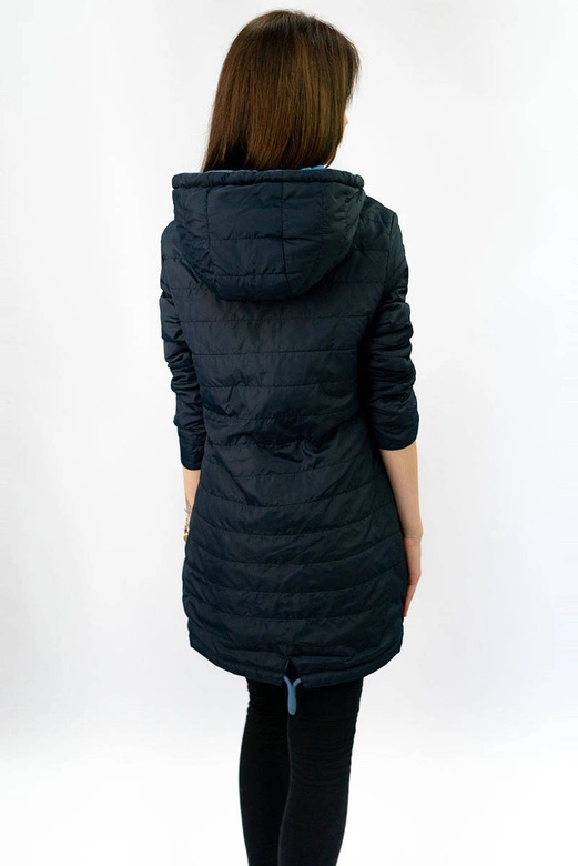 DWUSTRONNA PARKA Z KAPTUREM NIEBIESKO-GRANATOWA (W302)