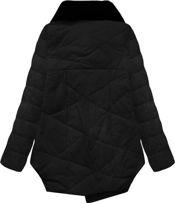 KURTKA Z PUCHEM NATURALNYM CZARNA (1332)