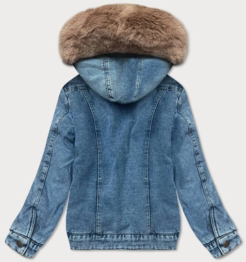 Przejściowa dwustronna kurtka jeansowa niebiesko-beżowa (b9730-50012)