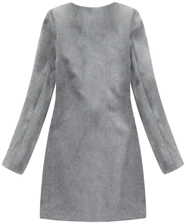 MINIMALISTYCZNY PŁASZCZ Z PERŁAMI SZARY (284ART)