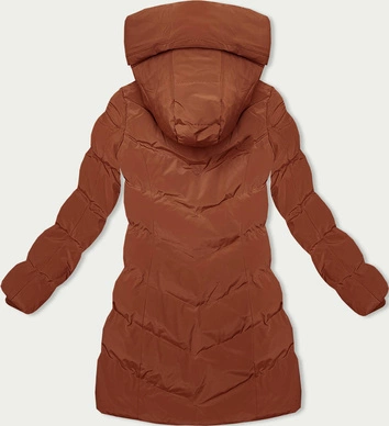 Zimowa kurtka z kapturem ceglana (2M-023)