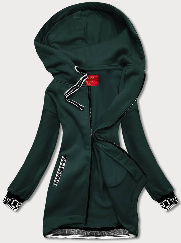 SPORTOWA BLUZA DAMSKA CIEMNA ZIELONA (AMG-36)