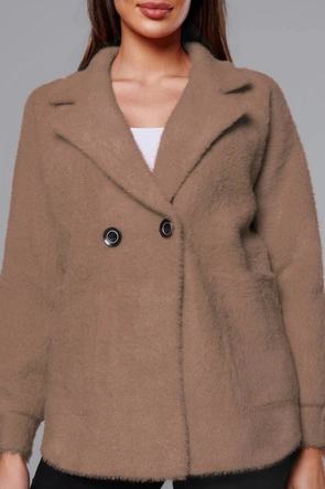 Krótka narzutka alpaka ciemnobeżowa (CJ65)