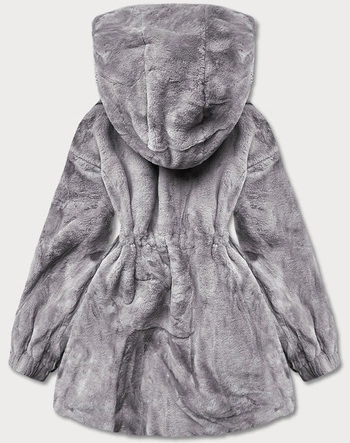 Kurtka futerko z kapturem szara (br8049-9)