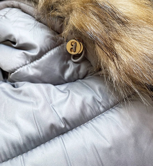 DWUSTRONNA KURTKA DAMSKA ZIMOWA Z KAPTUREM GRANATOWA (W707/1)