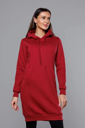 Długa bluza dresowa bordowa (YS10005-21)