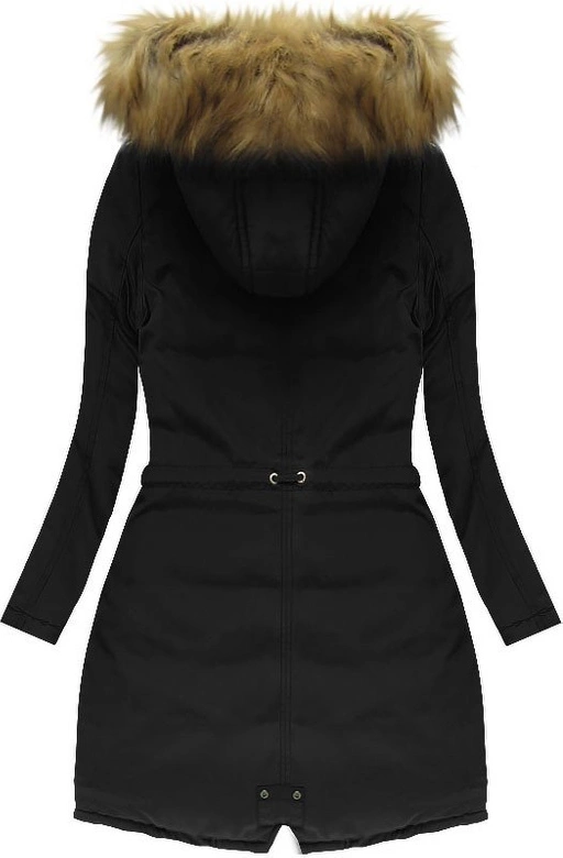 GRUBA PARKA ZIMOWA DAMSKA CZARNA (W710)