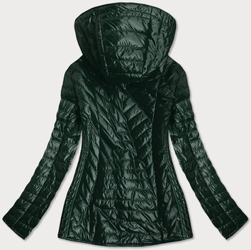 Damska kurtka z ozdobną podszewką zielona (mm21)