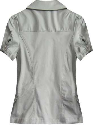 BAWEŁNIANY ŻAKIET Z KRÓTKIM RĘKAWEM SZARY (X1024X)