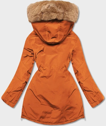 Damska parka zimowa pomarańczowa (CAN-588BIG)