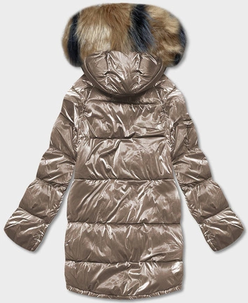 Dwustronna kurtka oversize beżowo-czarna (h-1088-91)