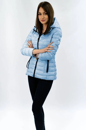 PIKOWANA KURTKA Z KAPTUREM BŁĘKITNA (7211)