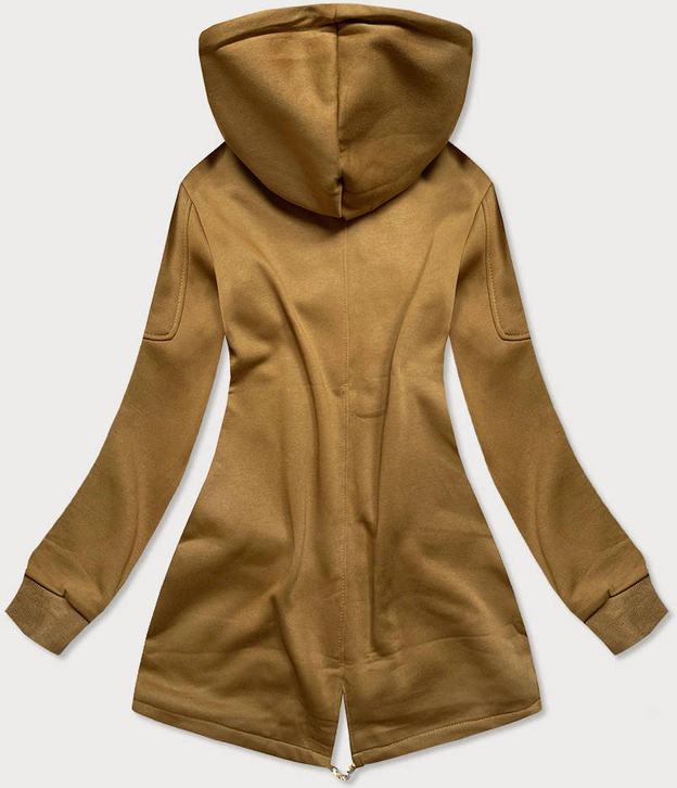 Długa damska bluza z kapturem musztardowa (amg705)