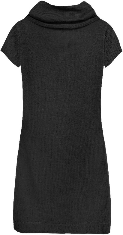 DŁUGI SWETER Z GOLFEM CZARNY (1174)