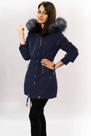 Wodoodporna parka damska granatowo-szara (m-923)