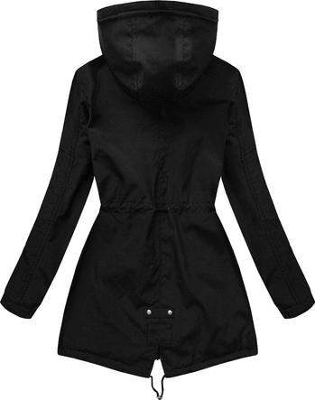 PARKA W MARYNARSKIM STYLU CZARNA (W647)