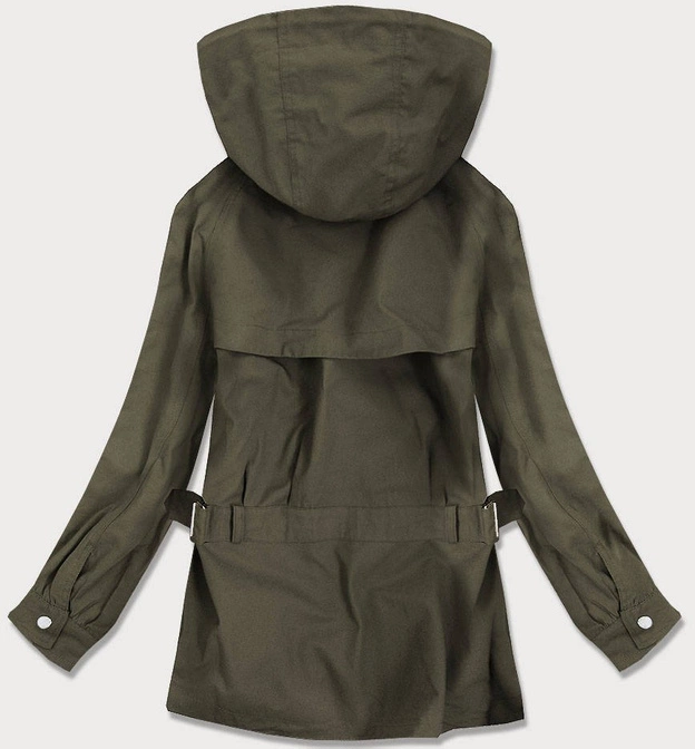 CIENKA KURTKA Z KAPTUREM OVERSIZE KHAKI (3302)