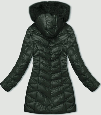 Zimowa kurtka damska ciemnozielona (5M3139-238)