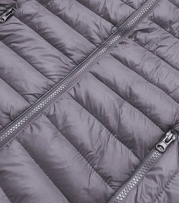 PIKOWANA KAMIZELKA DAMSKA Z KAPTUREM CIEMNOSZARA (13072-105)