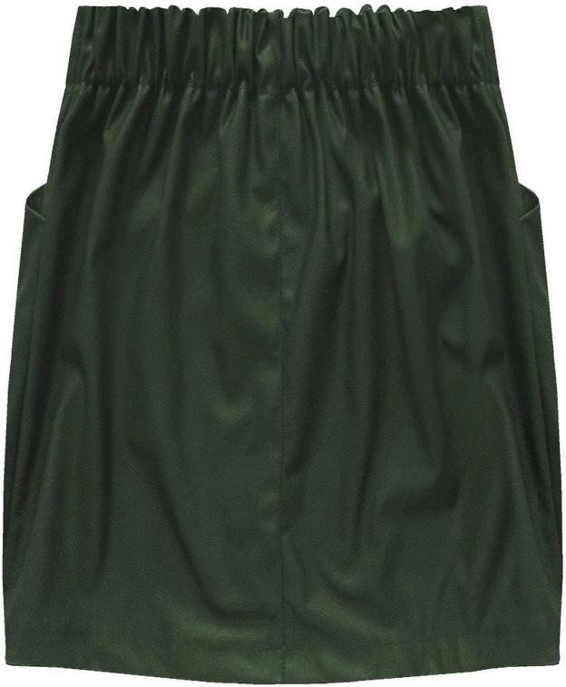 SPÓDNICA Z EKOSKÓRY Z KIESZENIAMI KHAKI (131ART)